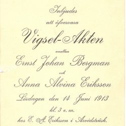 Ernst Johan Bergman och Anna Alvina Eriksson