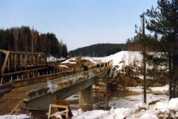 Nya järnvägsbron över Pite älv.