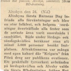 Älvsbyns första BD drottning 1947.
