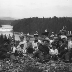 Familjerna Löfgren och Engelmarks utflykt till Fällforsen c:a 1910