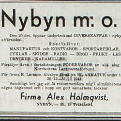 Alex Holmqvists affär i Nybyn