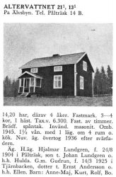 Altervattnet 21;1-13;1 Hjalmar Lundgren
