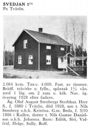 Svedjan 1;14 Olof August Stenberg sterbhus
