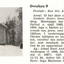 Johan Emil* Andersson gård Övra Byn 9