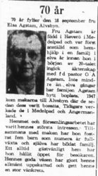Agstam Elsa Älvsbyn 70 år 18 Sept 1965 PT