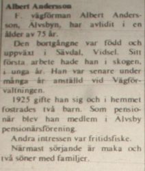 Andersson Albert Älvsbyn död 4 Juni 1975 NK