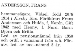 Andersson Frans Älvsby Landskommun 1957