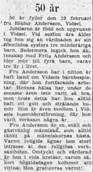 Andersson Hildur Vidsel 50 år 18 Feb PT