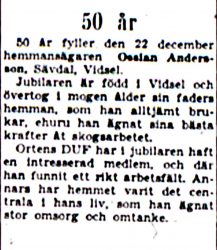 Andersson Osian Vidsel 50 år 21 dec 1951 nk