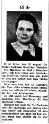 Backman Hildur Manjärv 65 år 18 Aug 1958 NK