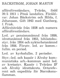 Bäckström Johan Martin Älvsby Landskommun 1957
