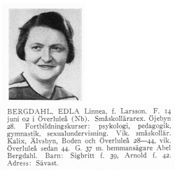 Bergdahl Edla 19020614 Från Svenskt Porträttarkiv