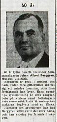 Berggren Johan Albert Muskus 60 år 21 dec 1956 nk