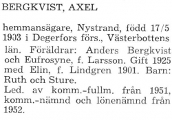 Bergkvist Axel Älvsby Landskommun 1957