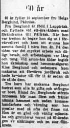 Berglund Helga Pålsträsk 60 år 9 Sept 1965 PT