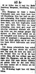 Bergman Beda Ingeborg Stockberg 60 år 5 Maj 1958 NK