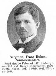 Bergman Frans 18910220 Från Svenskt Porträttarkiv