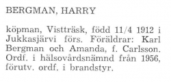 Bergman Harry Älvsby Landskommun 1957