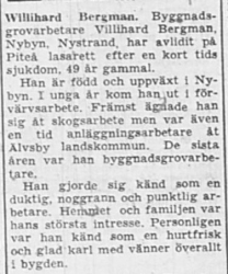 Bergman Willihard Nybyn död 18 Sept 1957 NSD