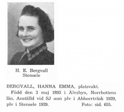 Bergvall Hanna 18930503 Från Svenskt Porträttarkiv