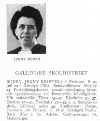 Bodén Jenny 19020724 Från Svenskt Porträttarkiv