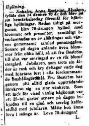 Boström Anna Älvsbyn 70 år 15 Juni 1939 NSD