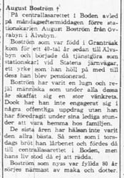 Boström August Älvsbyn död 30 Juni 1965 PT