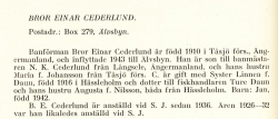 Cederlund Bror Einar Älvsbyn Från Boken Svensk Familjekalender Tryckt 1945