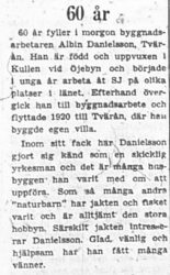 Danielsson Albin Tvärån 60 år 31 Juli 1957 PT