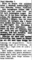 Edström Axel Nybyn död 12  Aug 1954 NK