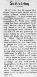 Eklund Estrid Grundvattnet 60 år 26 juni 1946 NA