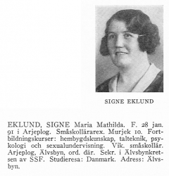 Eklund Signe 18910128 Från Svenskt Porträttarkiv