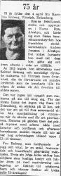 Enberg Karolina Norra byn 75 år 3 April 1965 PT
