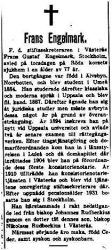 Engelmark Frans Gustaf fd Älvsbyn död 16 Sept 1941 NK