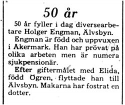 Engman Holger Älvsbyn 50 år 28 april 1975 PT