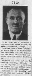 Engström Johan August Lillkorsträsk 75 år 30 Dec 1959 NK