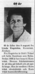 Engström Linda Korsträsk 60 år 10 Aug 1977 NK