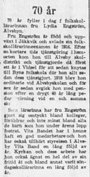 Engström Lydia Älvsbyn 70 år 17 Nov 1965 PT