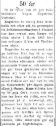 Engström Yngve Vistträsk 50 år 20 Juli 1956 PT