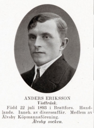 Eriksson Anders 18930722 Från Svenskt Porträttarkiv