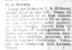 Eriksson Erik August Älvsbyn 50 år 24 Aug 1925 NK