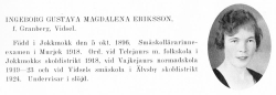 Eriksson Ingeborg 18961005 Från Svenskt Porträttarkiv b