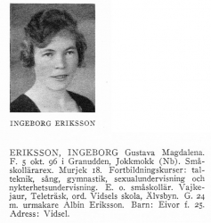 Eriksson Ingeborg 18961005 Från Svenskt Porträttarkiv c