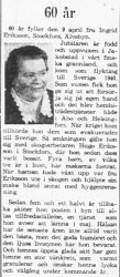 Eriksson Ingrid Stockfors 60 år 8 April 1965 PT