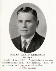 Eriksson Johan 18870714 Från Svenskt Porträttarkiv