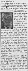 Eriksson Johan Bodstrand död 31 Jan 1961 PT