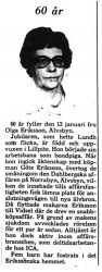 Eriksson Olga Älvsbyn 60 år 11 Jan 1975 PT