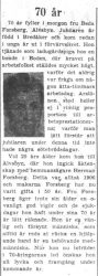 Forsberg Beda Älvsbyn 70 år 20 Juli 1956 PT