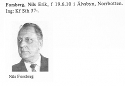 Forsberg Nils 19100619 Från Svenskt Porträttarkiv