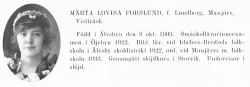 Forslund Märta Lovisa 19031009 Från Svenskt Porträttarkiv